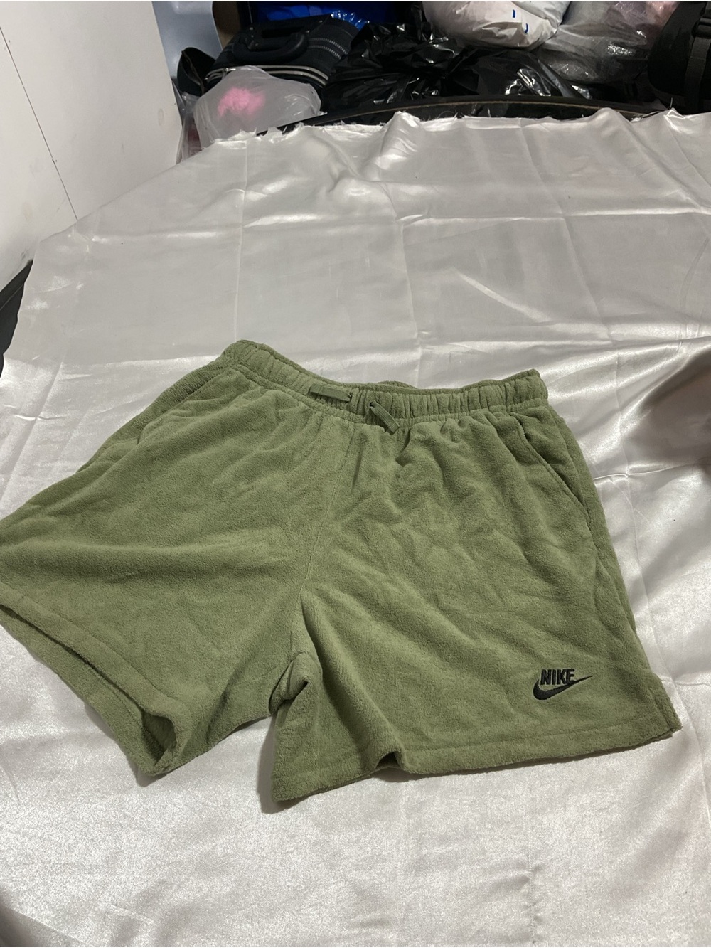 Nike Men’s Olive Green Terry Cloth Shorts